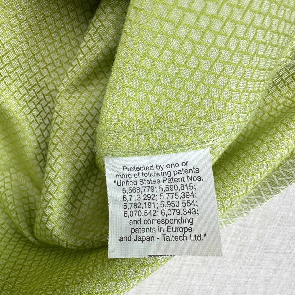 Liz Claiborne Button Down Womens 14 Green Non-Iron Cotton Basketweave REMU4450 - Picture 7 of 11